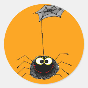 Funny spider classic round sticker