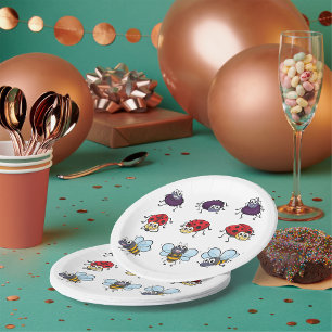 Funny Spider Ladybug Bee Paper Plate