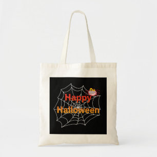 Funny Spider on Halloween Web Tote Bag