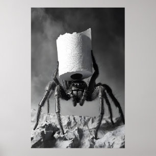 Funny Spider Toilet Paper Roll Bathroom Art Print