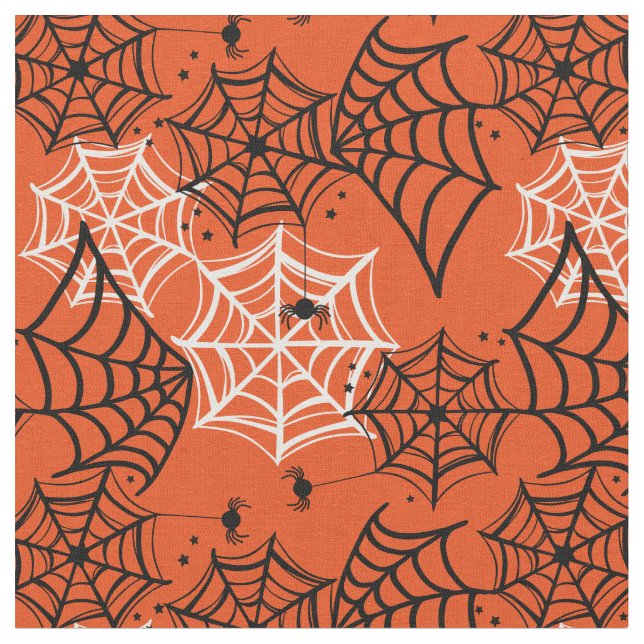 Funny Spiderweb Spiders Halloween Costume Fabric (Close Up)