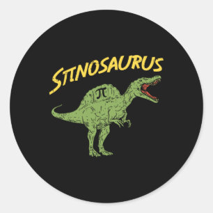 Funny Spinosaurus Pi Day Shirt Math Dinosaur Gift  Classic Round Sticker