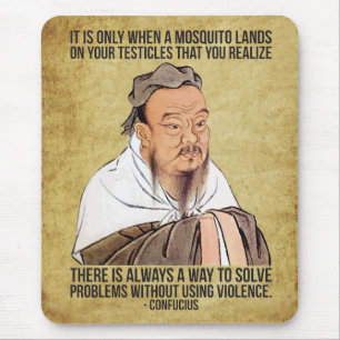 Funny Spiritual Quote - Mosquito on Testicles Mouse Pad