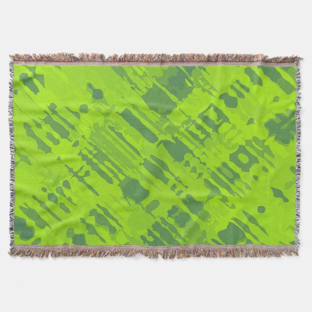 Funny Splatter Pattern green + your idea Throw Blanket (Front)