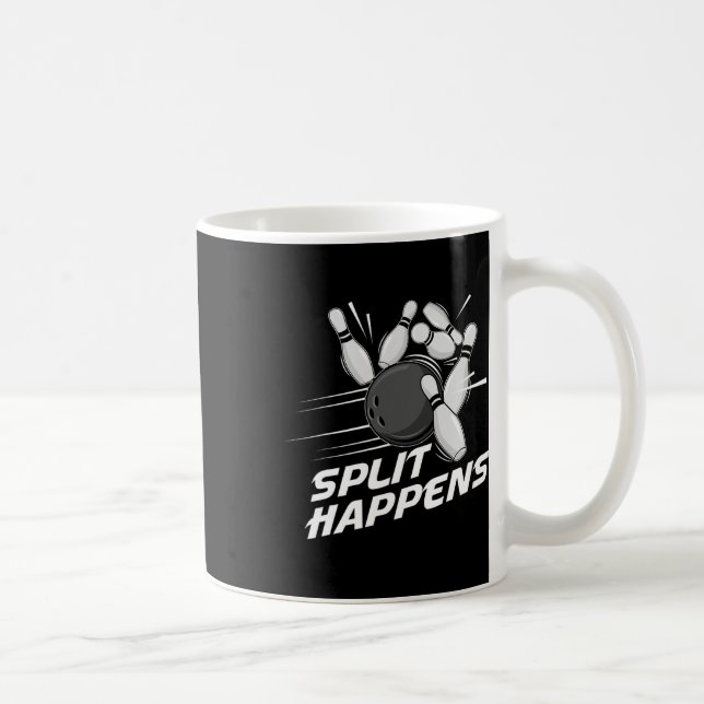 Funny Split Happens Bowling Team Bowling Squad Spl Coffee Mug (Right)