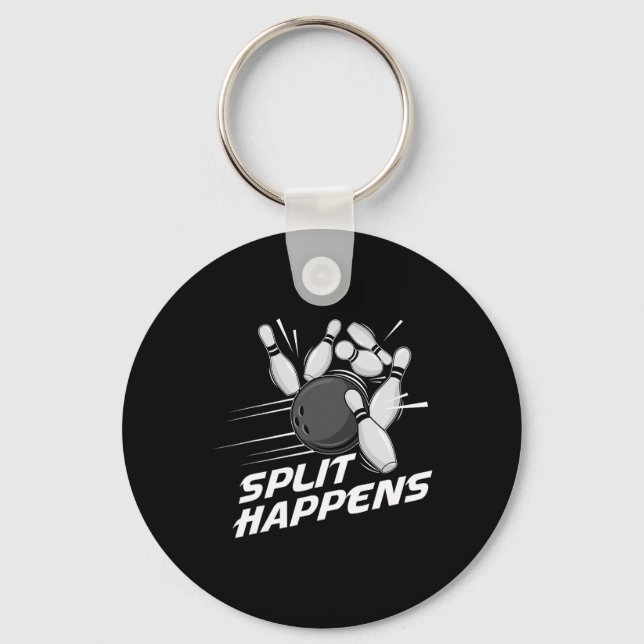 Funny Split Happens Bowling Team Bowling Squad Spl Key Ring (Front)