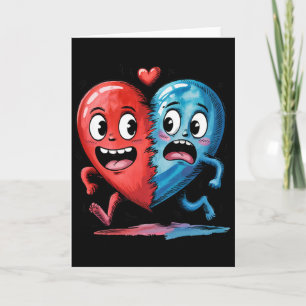 Funny Split Heart Valentine's Day For Men, Women, Card