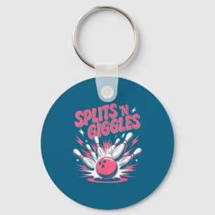 Funny Splits 'n Giggles Bowling Graphic Art Key Ring
