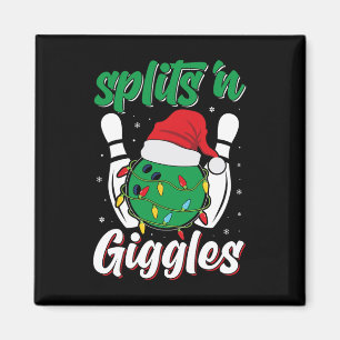Funny Splits n Giggles Bowling Player Christmas Bo Magnet