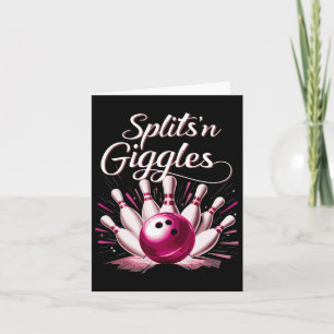 Funny Splits n Giggles Bowling Team Cute Bowler  Card