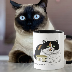 Funny Spoiled Calico Feed Cat Pink Mug