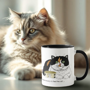 Funny Spoiled Calico Feed Cat Pink Mug