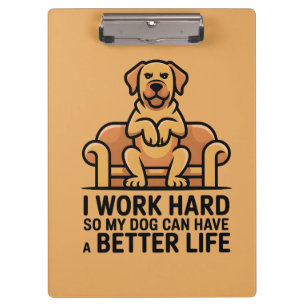 Funny Spoiled Dog Quote Couch Illustration Clipboard