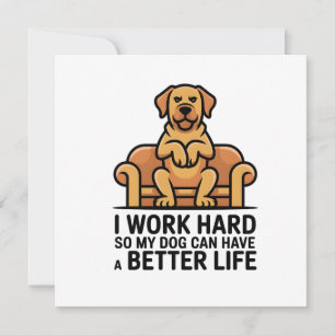 Funny Spoiled Dog Quote Couch Illustration Holiday Card