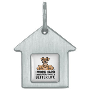 Funny Spoiled Dog Quote Couch Illustration Pet ID Tag