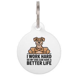 Funny Spoiled Dog Quote Couch Illustration Pet Tag
