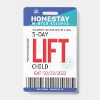 Funny SPOOF Winter Break Custom Ski Lift Ticket