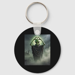 Funny Spooky Alien Heart Hands Horror Poster Hallo Key Ring
