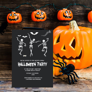 funny spooky black and white halloween invitation