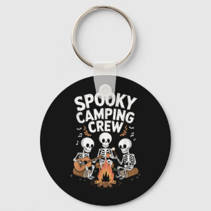 Funny Spooky Camping Crew Halloween Skeleton Campe Key Ring