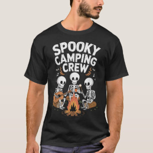 Funny Spooky Camping Crew Halloween Skeleton Campe T-Shirt