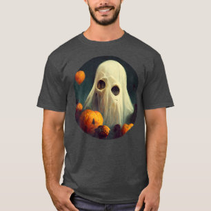 Funny Spooky Ghost Boo Cobweb Halloween short slee T-Shirt