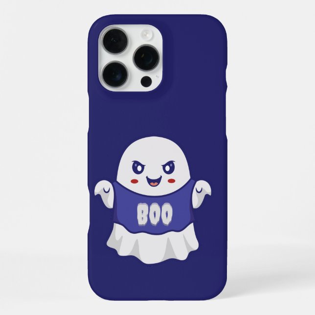 Funny Spooky Ghost Illustration Design iPhone Case (Back)