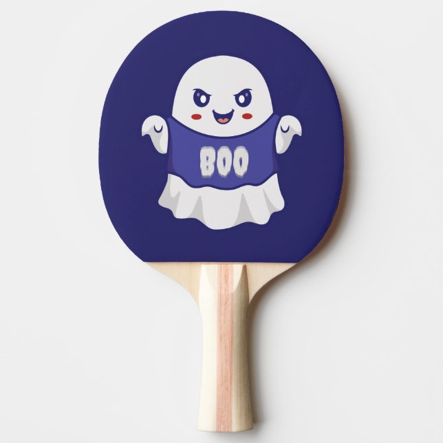 Funny Spooky Ghost Illustration Design Ping Pong Paddle (Front)
