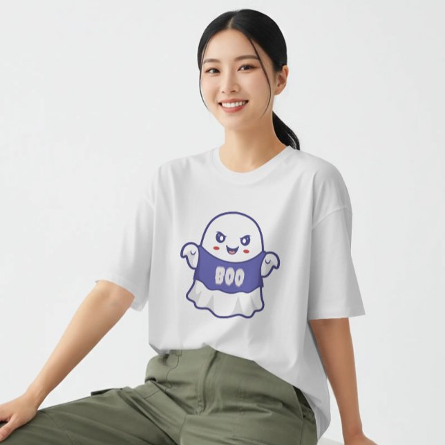 Funny Spooky Ghost Illustration Design T-Shirt (Creator Uploaded)