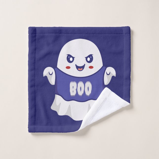Funny Spooky Ghost Illustration Design Wash Cloth (Wash Cloth)