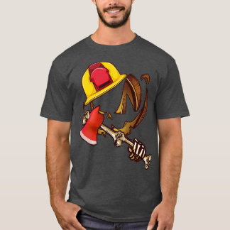 Funny Spooky Gift Cool Firefighter Gift Pumpkin Ha T-Shirt