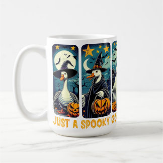 Funny Spooky Goose Halloween Witch Pumpkin Art Coffee Mug