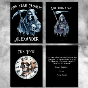 Funny Spooky Grim Reaper for Him Birthday Card