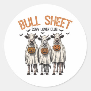 Funny Spooky Halloween Farm Animals  Classic Round Sticker
