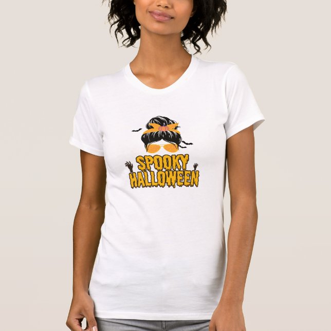 funny spooky mama halloween mum witch T-Shirt (Front)