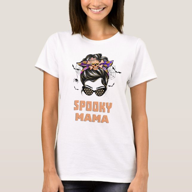 Funny Spooky Mama Halloween T-Shirt (Front)