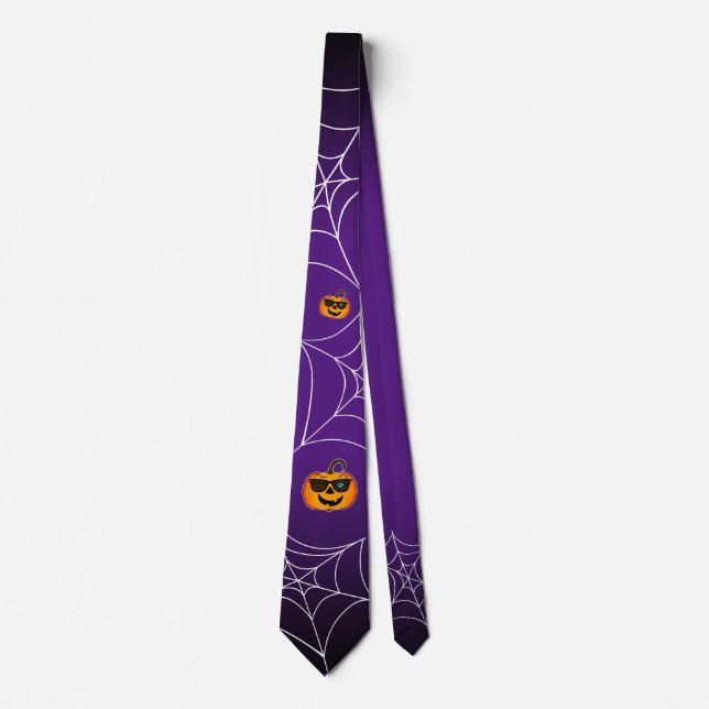 Funny Spooky Pumpkin iconic winkS Tie (Front)