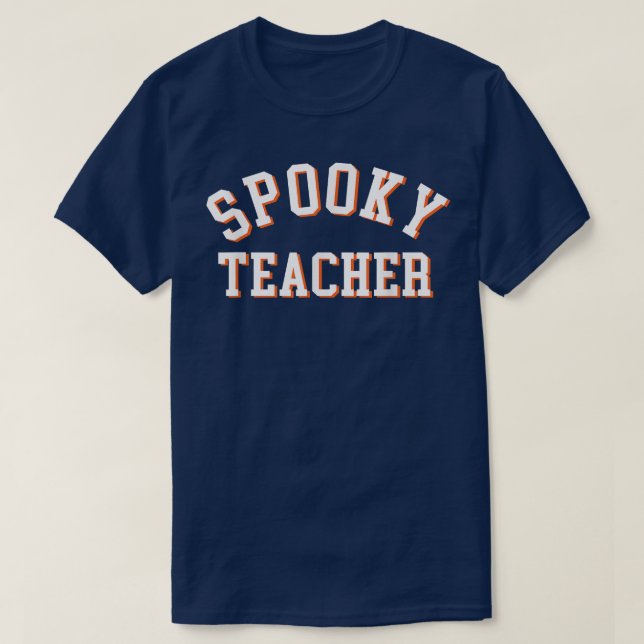 Funny Spooky Teacher Retro Halloween Costume Women T-Shirt (Design Front)