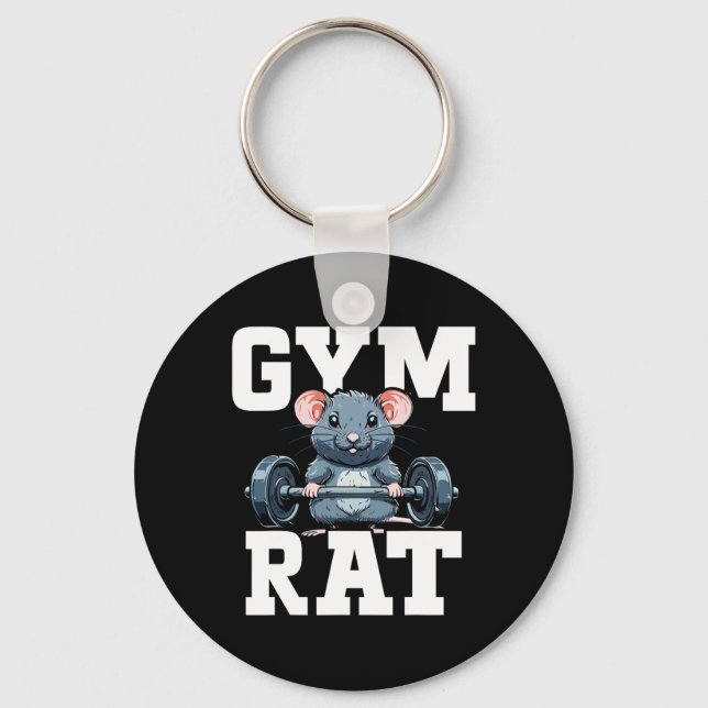 Funny Sport Gym Rat Fitness Bodybuilding  Key Ring (Front)