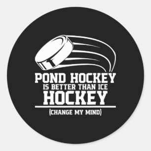 Funny Sport Pond Hockey Player (3) Classic Round Sticker