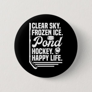 Funny Sport Pond Hockey Player (5) 6 Cm Round Badge