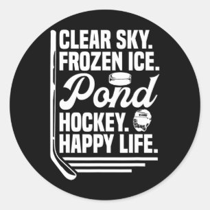 Funny Sport Pond Hockey Player (5) Classic Round Sticker