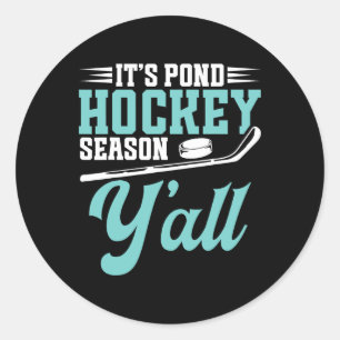 Funny Sport Pond Hockey Player (7) Classic Round Sticker