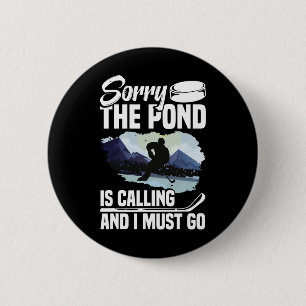 Funny Sport Pond Hockey Player (8)  6 Cm Round Badge