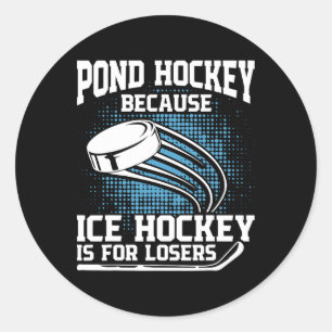 Funny Sport Pond Hockey Player (9) Classic Round Sticker