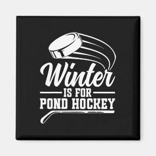 Funny Sport Pond Hockey Player Magnet