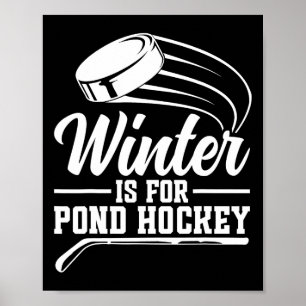 Funny Sport Pond Hockey Player  Poster