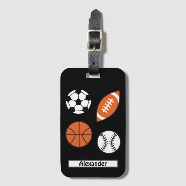 Funny Sports Ball Luggage Tag (Front Vertical)