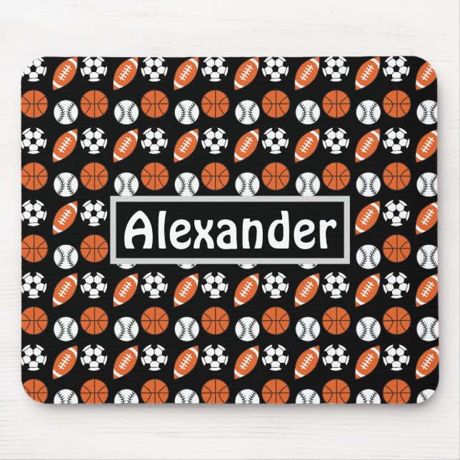 Funny Sports Ball Mouse Pad (Front)
