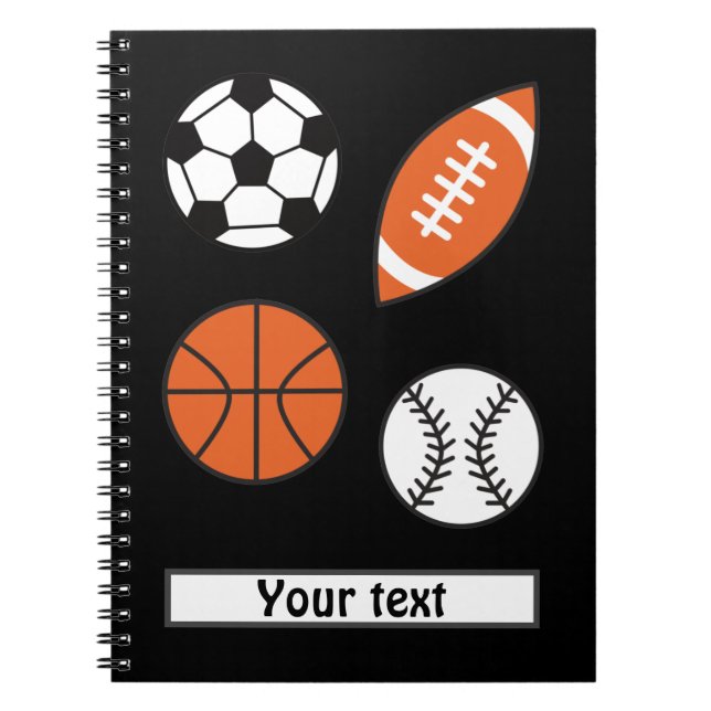 Funny Sports Ball Notebook (Front)